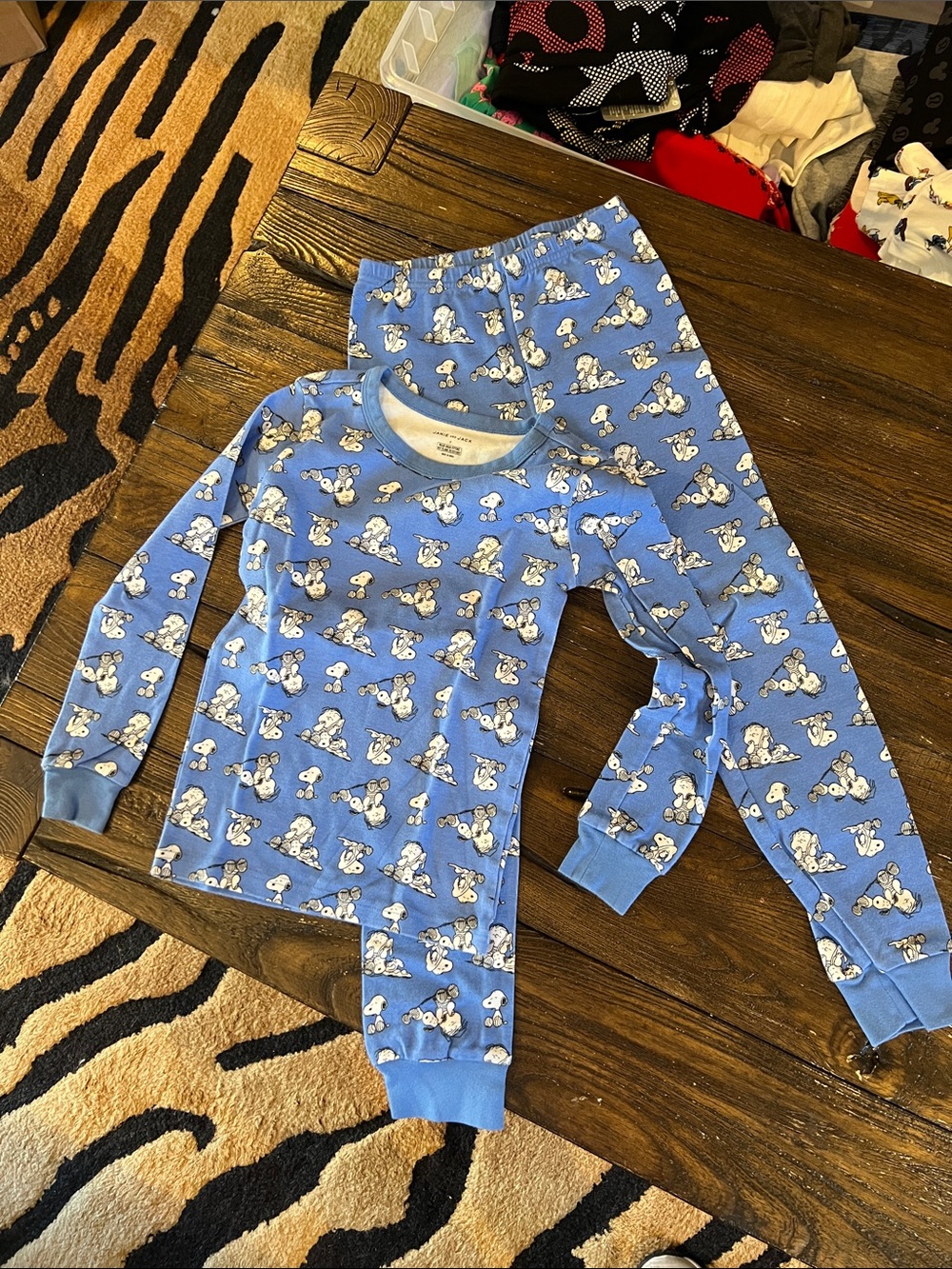 Janie and Jack Snoopy pajamas; size 7; unisex